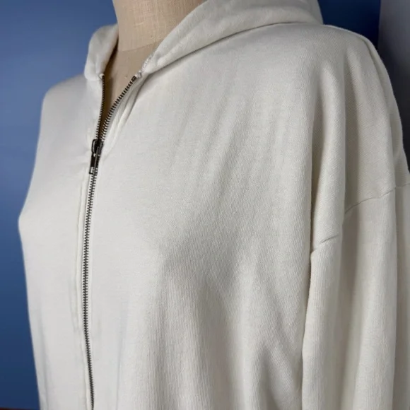 LNA Revolve Choose Happy Zip Up Hoodie in Lily White Size XS - Picture 3 of 7